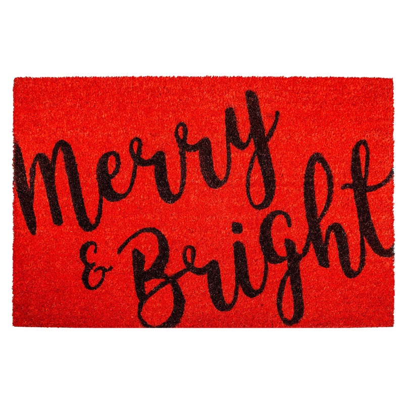 Calloway Mills 104972436 Merry & Bright Doormat, 24" x 36", Red/Black - Image 1